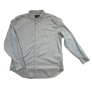 BONOBOS Dress Shirt Mens XXL Grey Dot Pattern LS Button Down Stretch